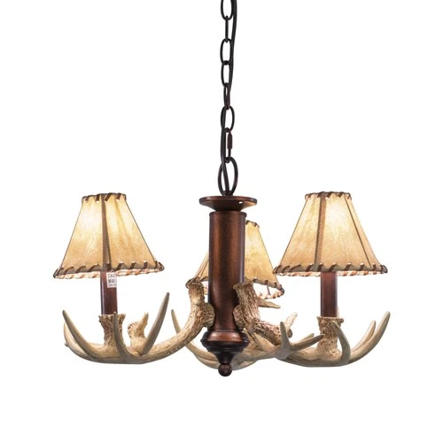Lodge 3-Light Convertible Light Kit in Rustic and Shaded Style 12 Inches Tall - Picture 1 of 2