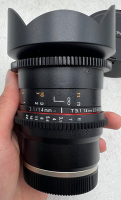 Rokinon 14mm T3.1 ED AS IF UMC II Full Frame Sony E Mount Cine DS Camera Lens