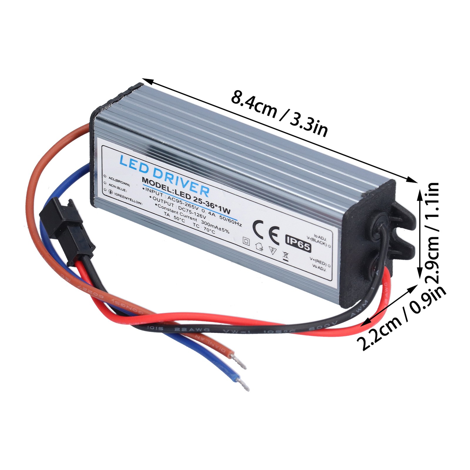 Waterproof LED Driver For DIY Lamps AC95‑265V DC75‑126V Recommended