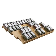 Bamboo Spice Rack Drawer Organizer - 8 Pieces Set- 10" Wide Per Piece - 20"