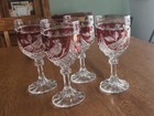 4 Vintage Hofbauer Ruby Red Byrdes Amaris German Crystal Goblets NEW — photo 2
