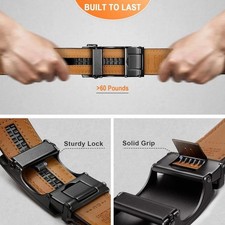 Men's Premium Leather Automatic Buckle Adjustable Ratchet Belt