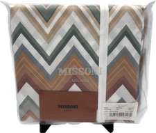 Missoni Milano Andres New King Pillowcases 20x40 Pair Chevron Black Multi
