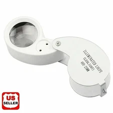 40X Jewelers Loupe Magnifying Glass Coin Magnifier Eye Loop Pocket Jewelry