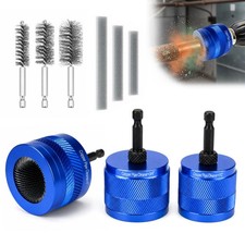 9PCS Copper Pipe Cleaner Drill Kit 1/2" 3/4" 1" Internal External Brush HVAC