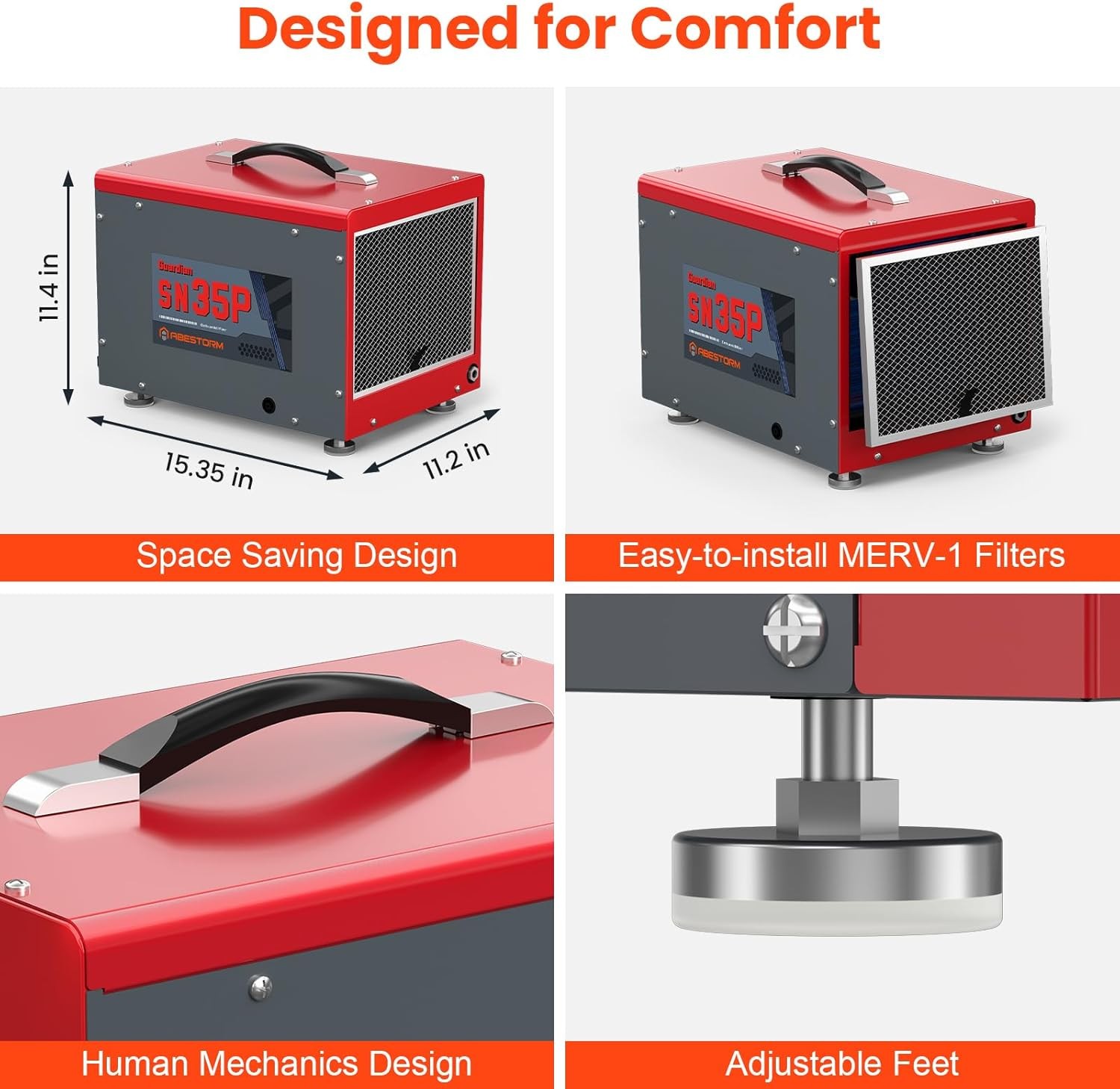 Abestorm Guardian SN35P 70 Pints  Crawl Space Dehumidifiers, Compact Portable
