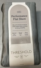 Threshold 400 Thread Count Performance Flat Sheet Classic Gray King