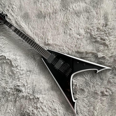 #ad #ad Electric Guitar White Edge EMG Pickups FR Bridge Black Parts unique head $336.96