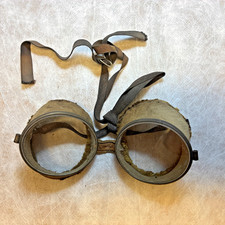 Early To Mid 20th Century Aviator Or Motorcycle Fur Lined Goggles Steam Punk