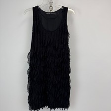 Zara Basics Evening Collection Black Textured Shift Dress Size S