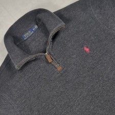 Polo Ralph Lauren Quarter Zip Mens Pullover Sweater Gray Size Medium