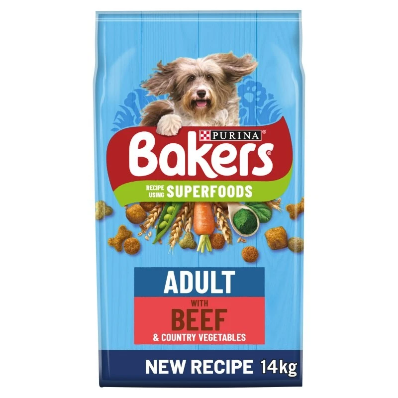 Bakers Complete Beef & Veg Dry Dog Food - 14kg