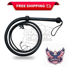 Bullwhip Handcrafted 4 Feet 12 Plait Genuine Real Leather Heavy Duty Bull Whip