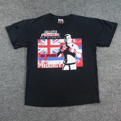 Vintage Cage Fighter Shirt Men M Black BJ Penn The Prodigy MMA Y2k 0022