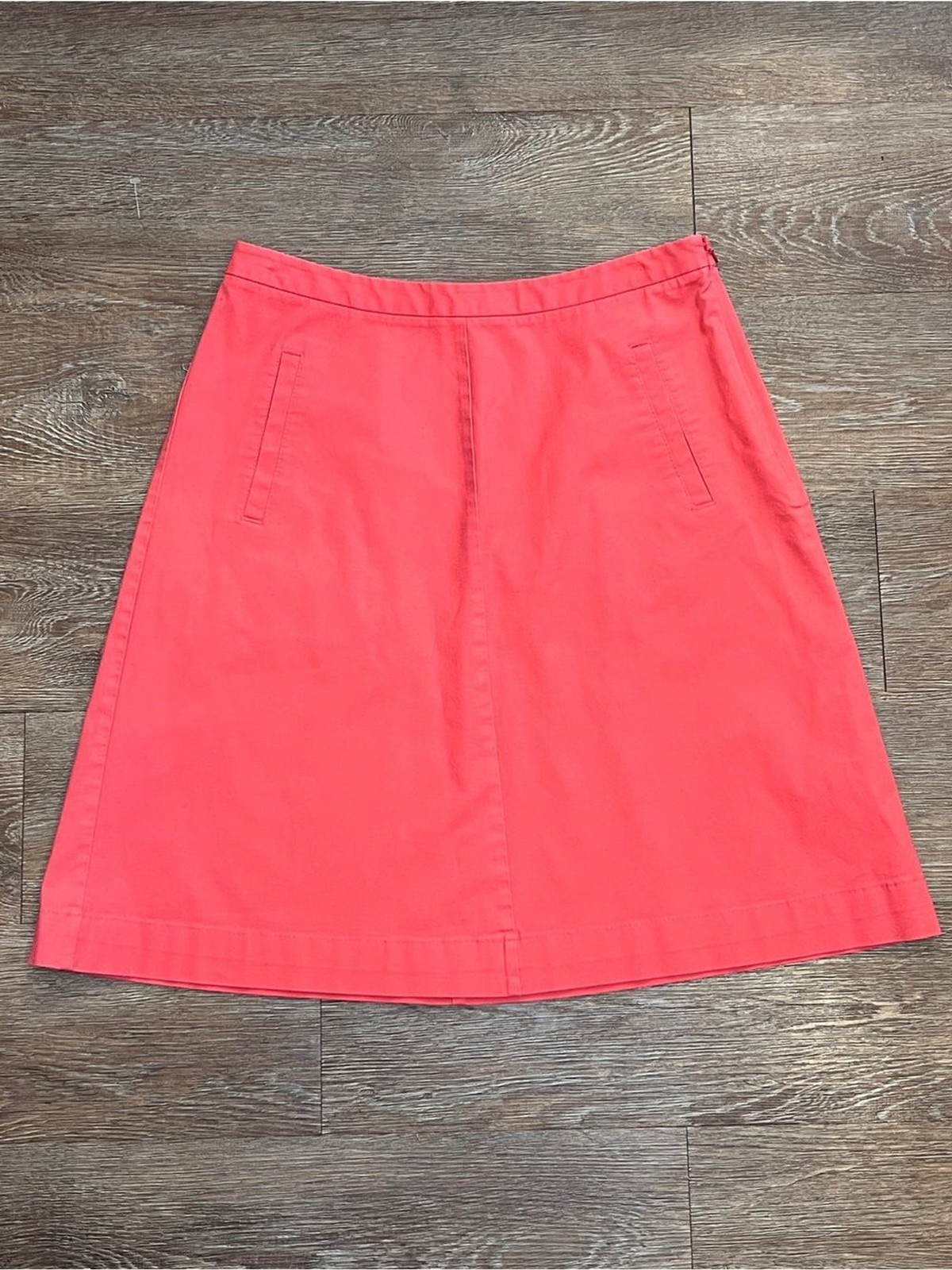 Boden A-Line Mini Skirt Coral Cotton Stretch Side Zip Front Pockets | Size: 6R
