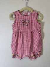 vintage Healthtex baby girl sleeveless bubble romper Butterflies Flowers 12M
