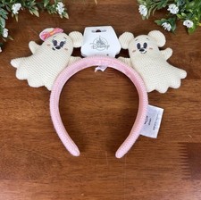 2025 Disney Parks Halloween Mickey  Minnie Mouse Ghost Ear Ears Pink Headband