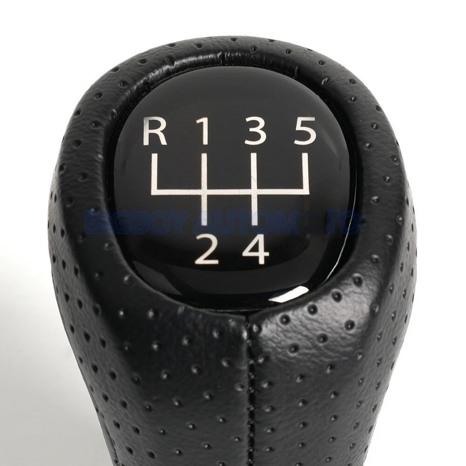 For BMW E36 E46 M3 Z4 3.0 E90 E91 E92 M5 E39 5 Speed Shift Knob Black Leather - Imagem 4 de 4