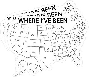3'' Waterproof Vinyl Map Sticker - Where I've Been Travel Map Dec Color: 3 Inch
