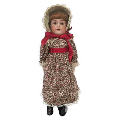 German JD Kestner 166 Bisque Shoulder Head Doll Kid Leather Body Sleep Eyes 22''