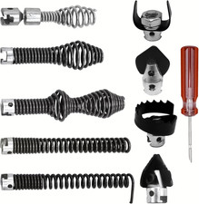 10Pcs Drain Snake Drill Attachment Drain Auger Cutter Kit, Fit K-400 C-4 C-6 C-