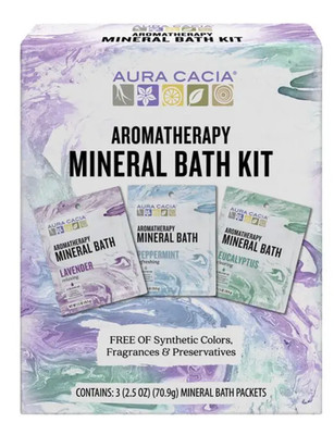 Aura Cacia Aromatherapy Mineral Bath Kit: Lavender, Peppermint, Eucalyptus