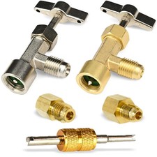 R134A Adapter Fitting Kit R134A Self-Sealing, and Single Puncture Can Taps, ...