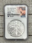 2021 American Silver Eagle T-1 U.S. State Series TENNESSEE NGC MS70