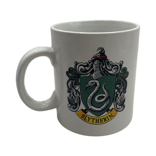 HARRY POTTER "SLYTHERIN" Haus Hogwarts Logo weiß Keramik Kaffee Tee Becher - Bild 1 von 4