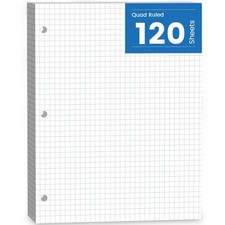 Graph Paper Loose Leaf, 120 Sheets Loose Leaf Paper, Binder Paper 8 x 10.5 in...