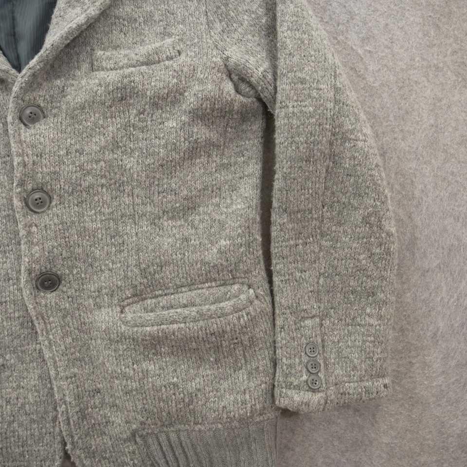 Zara Cardigan Sweater Sport Coat Mens Large Gray Knit Button Up Wool - Image 3 of 4