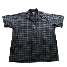 Knights Sportwear Mens Shrt Size 2XLB Short Sleeve Plaid Button Up Blue Casual