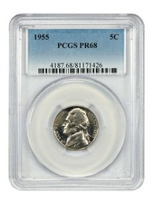 1955 5C PCGS PR68 - Jefferson Nickel