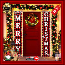 Christmas Decorations Outdoor Yard, outside Front Porch Sign Set with Lights, Re