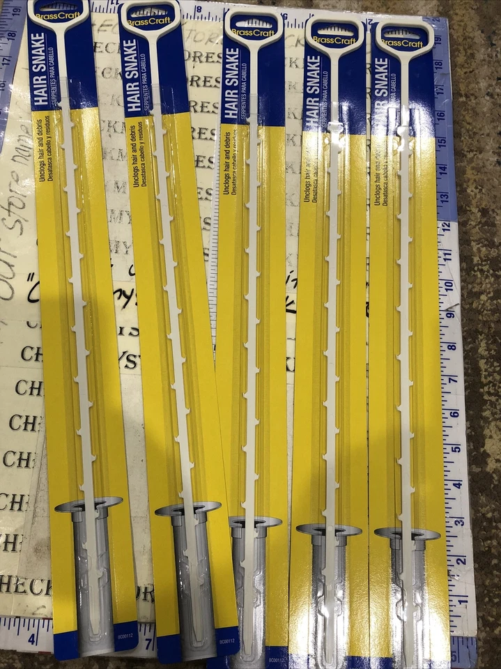 5X 20" Fregadero Ducha Drenaje Plomería Plástico Pelo Serpiente Desbloqueo Cable Herramienta Barrena Foto 3 de 4