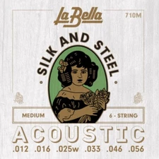 La Bella Guitar Strings Silk Steel Medium 12-56 Balanced Fingerpicker