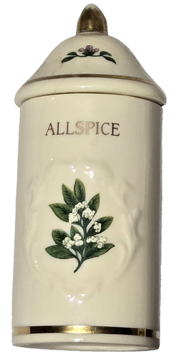 Vintage Allspice Lenox Spice Garden 1992 Fine Porcelain Spice Jar With Lid