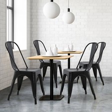 Dining Chairs Set of 4 Metal Chairs Outdoor Indoor Side Stackable Bistro Chairs