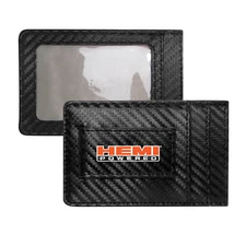 HEMI Powered Black Carbon Fiber Patterns RFID Blocking Wallet Money Clip