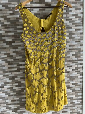 roberto cavalli yellow sequin dress