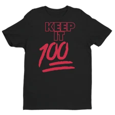 Graphic Keep it 100 Sneaker Big and Tall Hip Hop T Shirt  Black Street Wear Tee