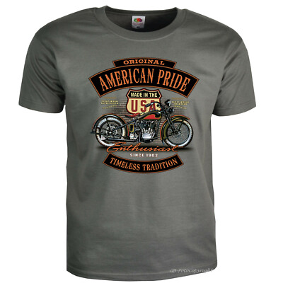 Biker T-Shirt Motorrad Club classic Oldtimer USA Retro Vintage Bikerstil *4260