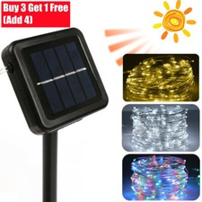 200 LED Solar Micro Rice Wire Copper Fairy String Lights Wedding PartyOutdoor
