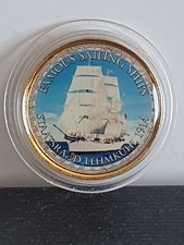 Berühmte Segelschiffe 2 Euro Statsraad Lehmkuhl 1914 Emailliert 24 Karat Gold 
