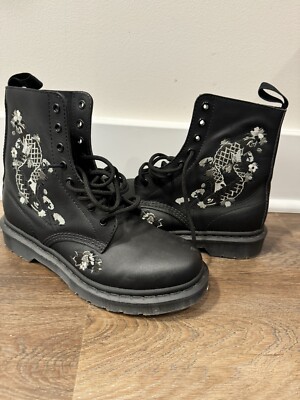ミドルブーツ DR.MARTENS Women Boots 24479001 Black Women's Dr. Martens 1460 W Combat Boots Black Smooth Leather
