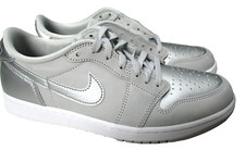Size 10.5 - Air Jordan 1 Retro OG Low Metallic Silver for sale
