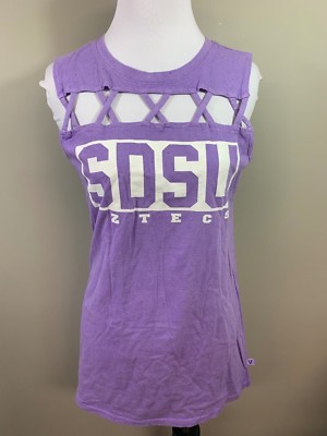 NEW NCAA SDSU Aztecs Medium M Venley Tank Top Shirt NWT Purple Cutout