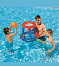 Pair Of H20GO Swimming Pool Inflatable Play Game Basketball + Rings Water Toy DL