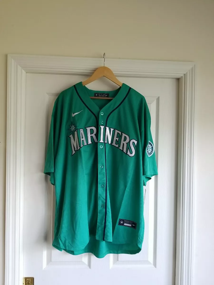 NEW Retro Ken Griffey Jr Seattle Mariners Green Throwback MLB Jersey SIZE  3XL