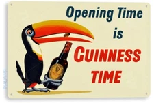 Guinness Time Tin Metal Sign Beer Bar Pub Cave Beer Bar Decor Tin Sign B152